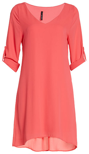 DAILYLOOK Button Sleeve Trapeze Dress