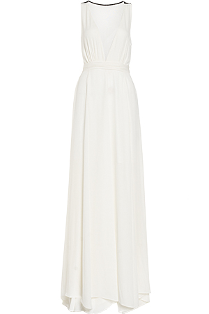 Plunging Chiffon Gown