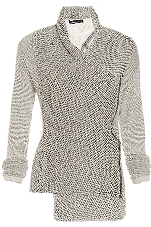 Mixed Knit Moto Sweater