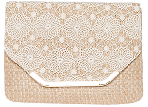 Crochet Straw Envelope Clutch