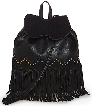 Studded Suede Tassel Backpack