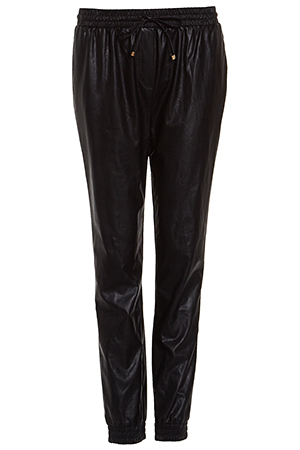 Line & Dot Vegan Leather Sweatpants in Black | DAILYLOOK