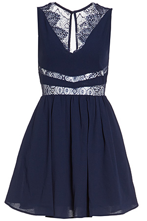 Keepsake Wide Eyes Lace Trim Dress