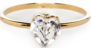 DAILYLOOK Crystal Heart Midi Ring