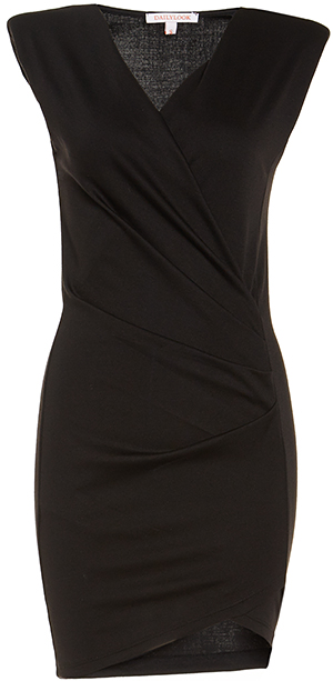 DAILYLOOK Faux Wrap Bodycon Dress in Black | DAILYLOOK