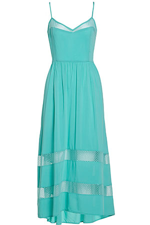 Mesh Insert Midi Dress