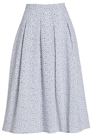 J.O.A. Abstract Print Pleated Midi Skirt