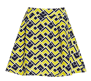 JOA Mosaic Print Skater Skirt