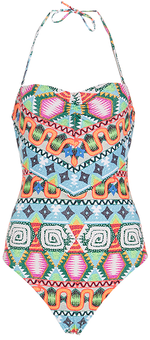 Mara Hoffman Lattice Back One Piece in Floral Multi | DAILYLOOK