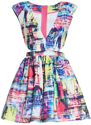 Colorful Abstract Cutout Dress