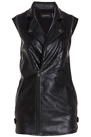 MINKPINK All I Need Vegan Leather Biker Vest