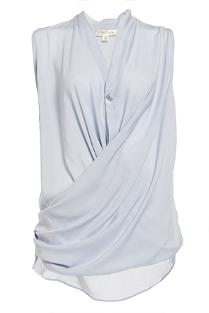 Faux Wrap Woven Blouse