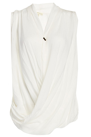 Faux Wrap Woven Blouse