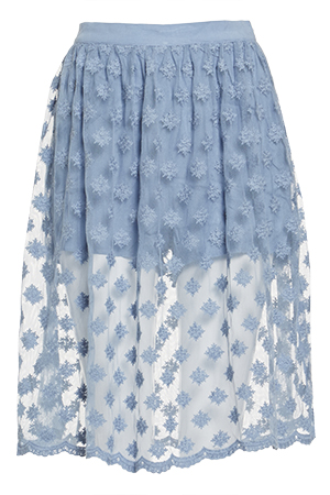 Sheer Floral Lace Skirt