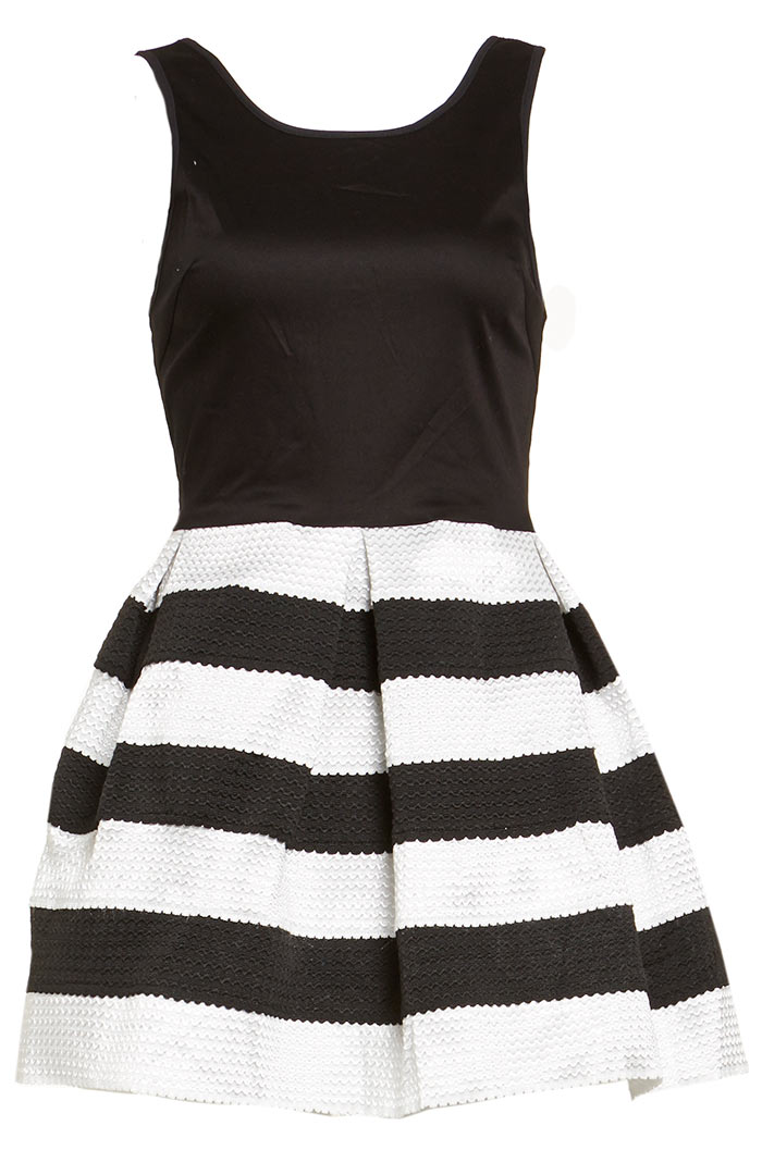 Striped Bandage Bell Dress