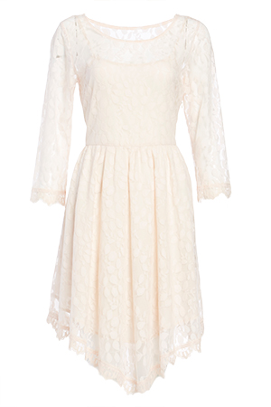 DAILYLOOK Eyelash Lace Fit and Flare Dress