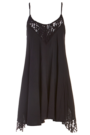 Luna Lace Trapeze Tunic in Black | DAILYLOOK