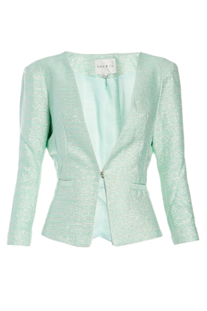 Lucy Paris Metallic Detail Tweed Blazer