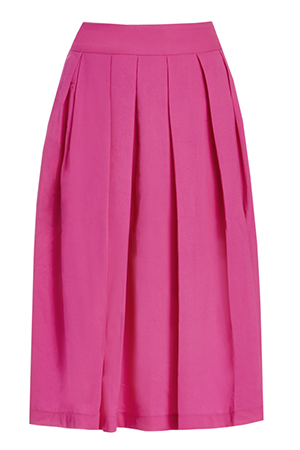 A-Line Pleated Midi Skirt