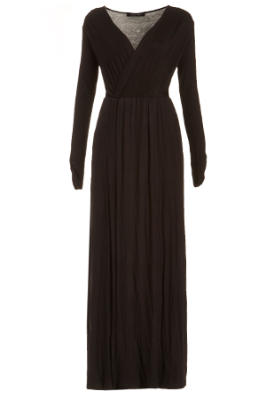 Jersey Knit Long Sleeve Maxi Dress