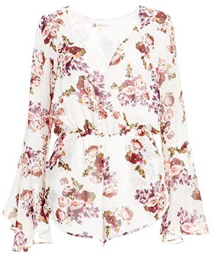 Floral Bell Sleeve Romper