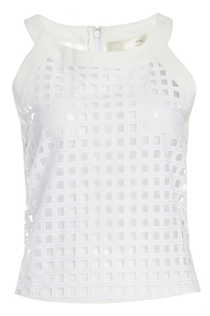 JOA Mesh Windowpane Top