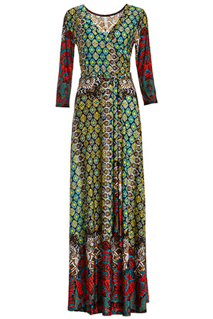 Colorful Mixed Print Maxi Dress