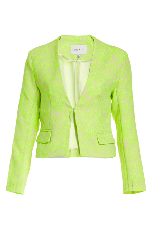 Lucy Paris Neon Printed Cropped Blazer