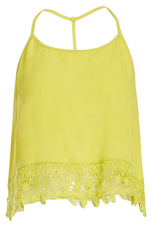 Lace Hem T-Strap Top