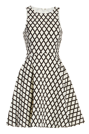 Lucy Paris Diamond Grid Fit and Flare Dress