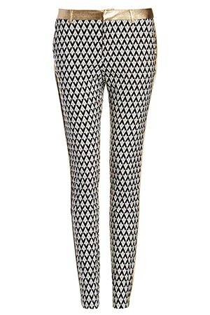 Lucy Paris Diamond Print Cigarette Pants in Black/White | DAILYLOOK