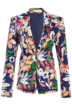 Vibrant Floral Print Blazer
