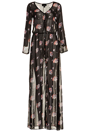 Sheer Floral Button Down Maxi Dress