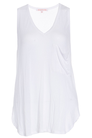 DAILYLOOK Gauzy Oversized Tank in White | DAILYLOOK