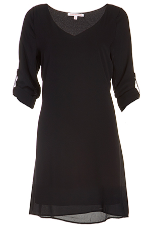 DAILYLOOK Button Sleeve Trapeze Dress