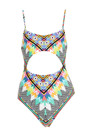 Mara Hoffman Cutout Maillot One Piece in Floral Multi | DAILYLOOK