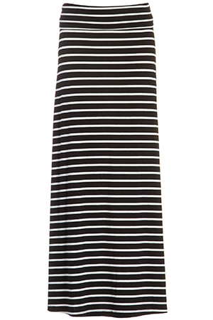 Striped Jersey Maxi Skirt