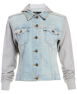 JET by John Eshaya Sweatshirt Jean Jacket