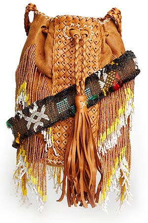 En Shalla Beaded Native Bucket Bag