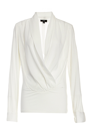 Chiffon and Jersey Cowl Neck Blouse