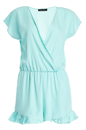 Short Sleeve Ruffle Romper