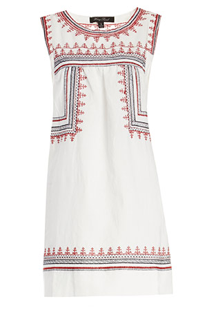 Sleeveless Embroidered Shift Dress