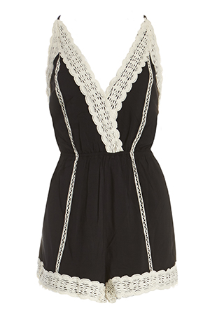 Lace Trim Romper