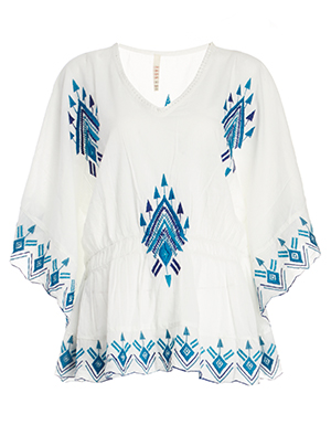 RAGA Butterfly Sleeve Tribal Print Top