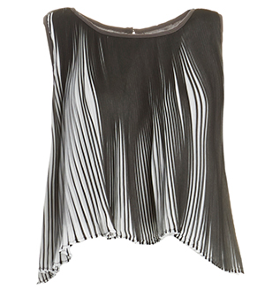 J.O.A. Sleeveless Pleated Crop Top