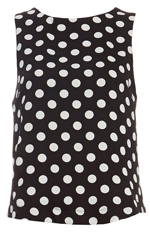 Polka Dot Tulip Back Top