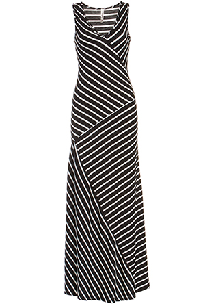 Zigzag Stripe Maxi Dress in Black/White | DAILYLOOK