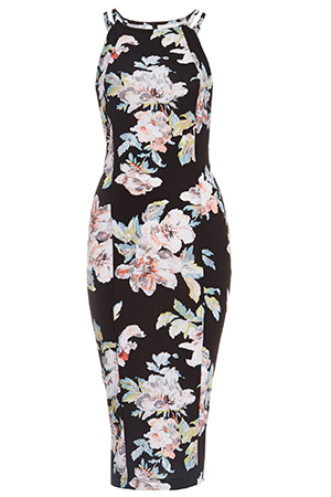 Floral Halter Midi Dress