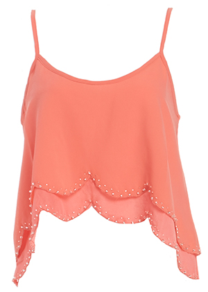 DAILYLOOK Beaded Hem Crop Top