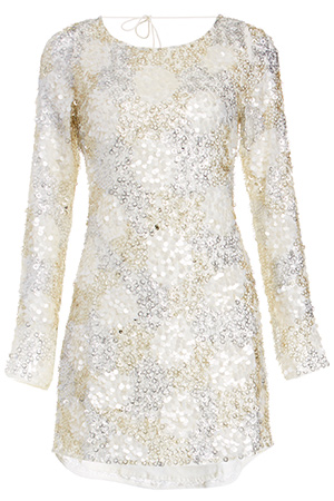 MLV Alina Sequined Dress in Ivory | DAILYLOOK